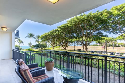 Enjoy tranquil mornings or sunsets on your private lanai with island views.