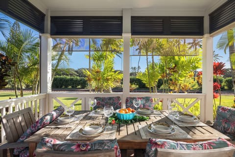 Dine al fresco at your private covered terrace, where tropical breezes and lush garden views create the perfect backdrop for memorable meals.