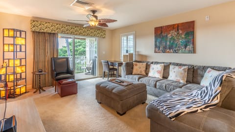 Sink in to the plush couch in the living area for movie night on TV.