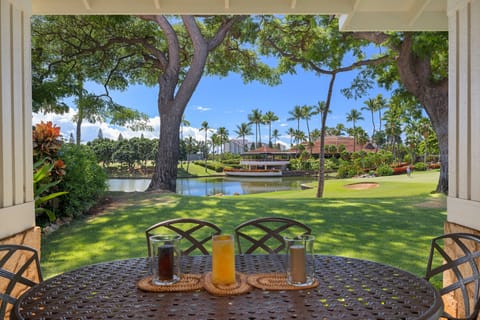 Fairway views greet you from the private lanai — wake up to lush greens and golf course serenity.