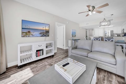 Enjoy a movie on the flat screen TV