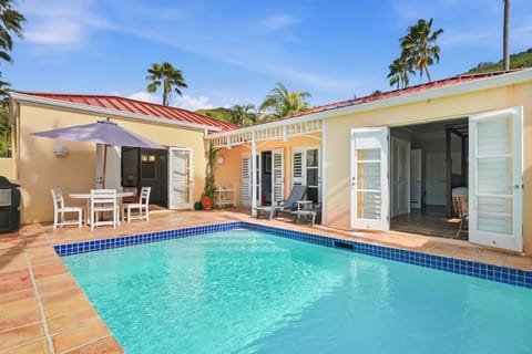 Private pool with tropical outdoor living at Seaview Palms.
