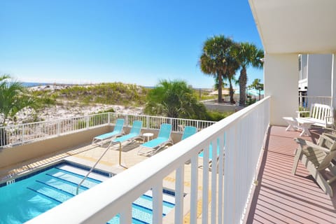 Balcony View - Gulf Dunes Resort Unit 117 Okaloosa Island Fort Walton Beach Vacation Condos by Sunset Resort Rentals