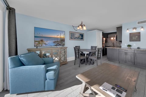 Enjoy a movie on the flat screen TV