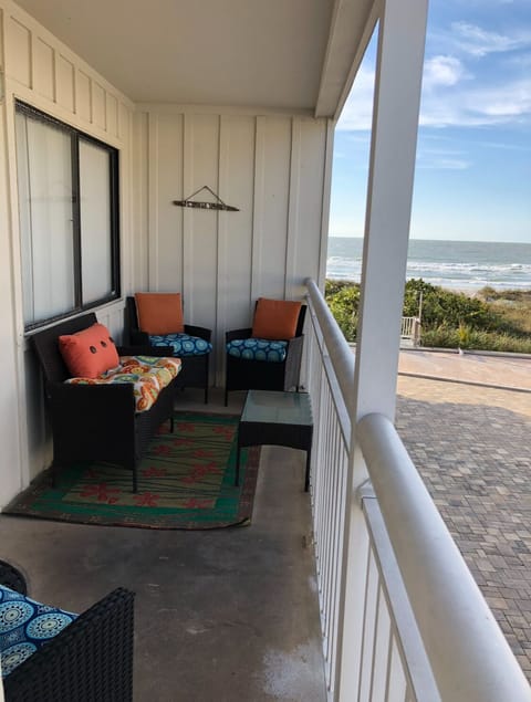 We have a beautiful view of the beach from our balcony!