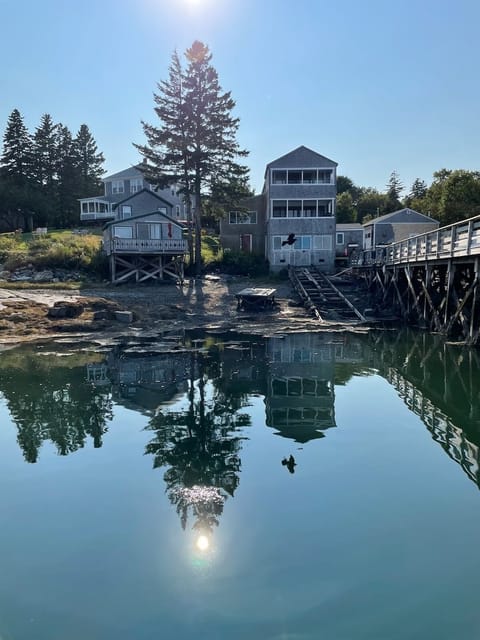 The Boathouse on the right at half tide. With two balconies & ever changing view