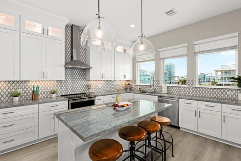 Bar stools at the island