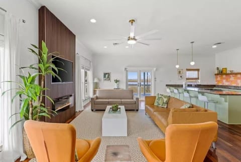 Open concept creates light and bright entertainment