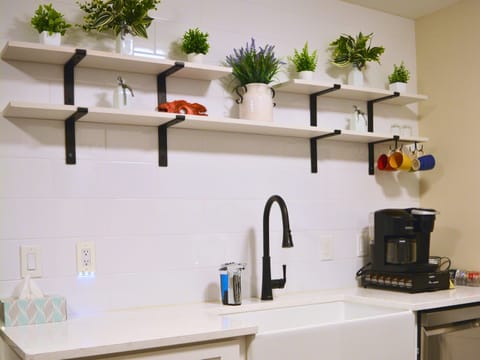 Large farmers sink in the kitchen - new appliances