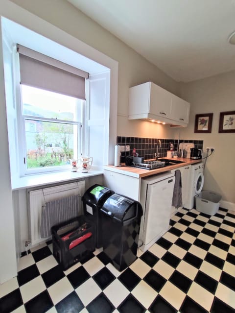 View over garden and to hills.