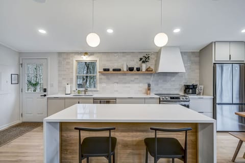 Fully stocked modern kitchen