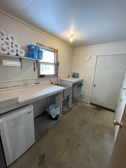 Anglers, our fish house is the perfect spot to clean and measure your catch of the day. Equipped with everything but knives, it's a convenient addition to your fishing adventure.