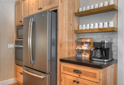 Coffee Bar - drip coffee maker and Keurig coffee maker.