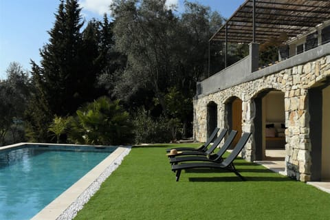 Swimming pool with summer kitchen