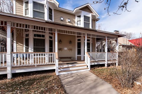 Front view of the townhouse / duplex; rental is to the right