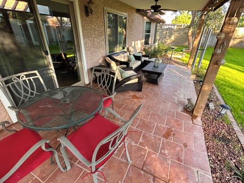 Exterior Patio with seating. 
