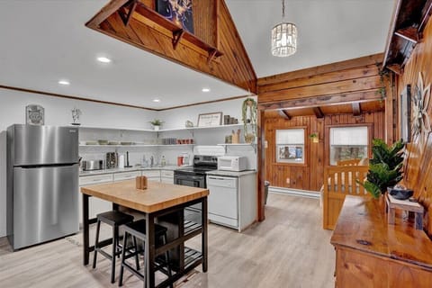 Cabin kitchen w/ butcher block