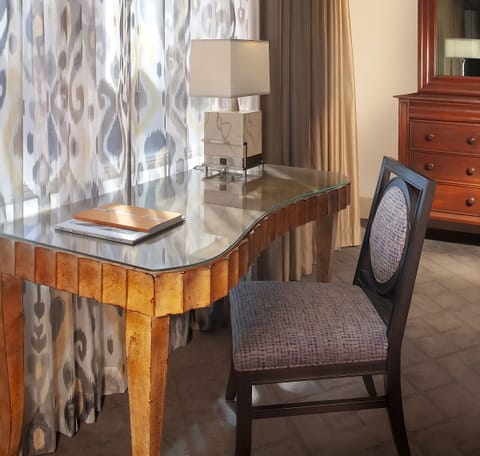 Settle in at the desk for focused work with natural light.