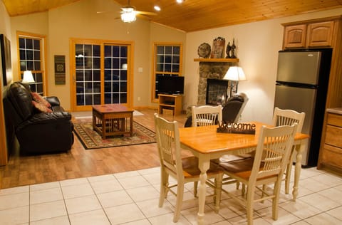 Family room and kitchen