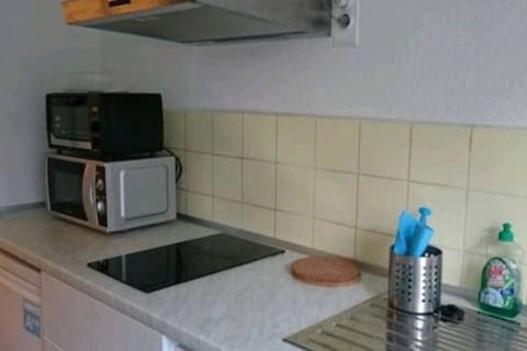 Kitchen/Microwave/Dishes cleaner = yesFridge = yesOven = No