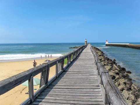 Water, Sky, Azure, Wood, Beach, Horizon, Line, Calm, Boardwalk, Dock