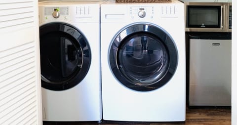 The Gardenia Suite has a Full size washer and dryer. Free to use