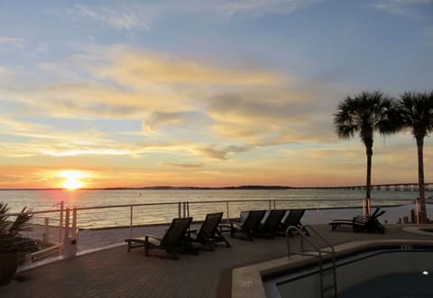 Sunset view from the pool deck
