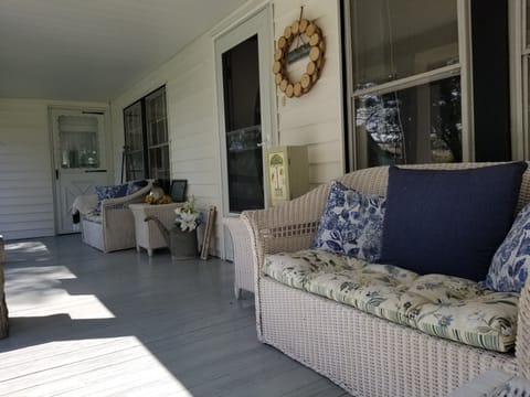 Side Porch and main entrance to farmhouse