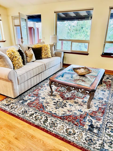 Extremely comfortable furniture and lots of space for entertaining.  