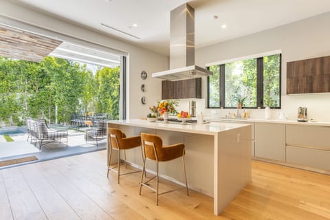 Stunning and sleek chef's kitchen.