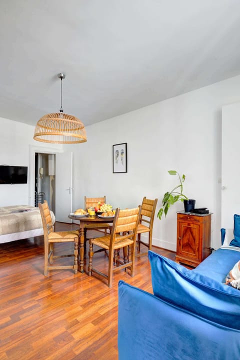 The open-plan living and dining area