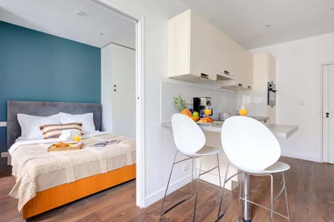 The open-plan living and dining area