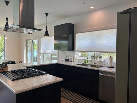Kitchen with stainless steel appliances