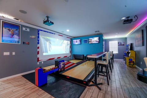 bowling lanes with home theater