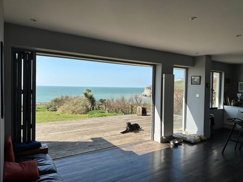Bifold doors to decking from kitchen.