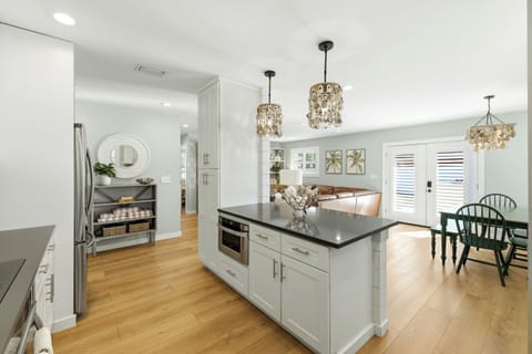 Open kitchen and dining layout