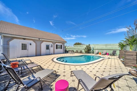 Fenced pool area