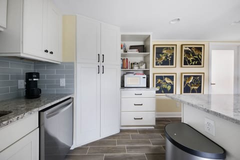 Generously stocked pantry.