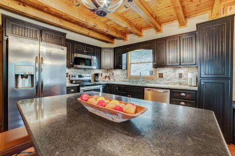 Paper towels, trash bags, dishwashing pods, napkins, and paper plates provided