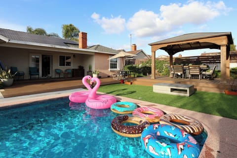 Pool area with floaters
