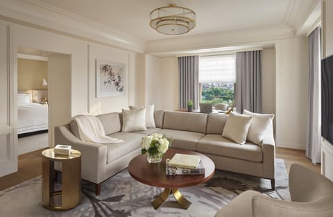 Stretch out on the sofa and savor skyline views.