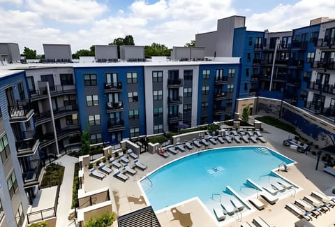 The courtyard pool view