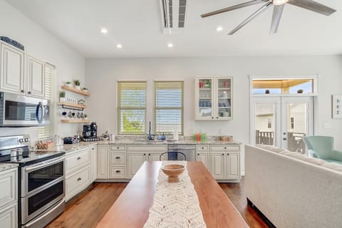 Enjoy family dinners or play games together at the table set for 8+