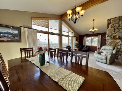 Vast open floor plan between the kitchen, dining, and living room