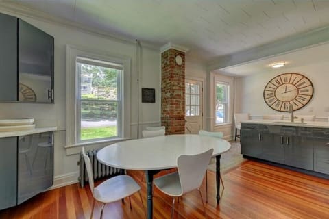 This well-appointed kitchen is a great space for cooking meals and hanging out  