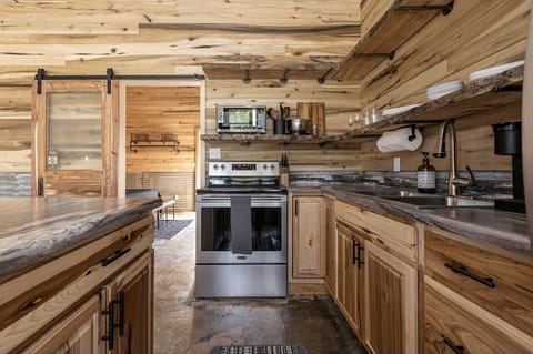 Refurbished sliding doors, used to be the laundromat front doors