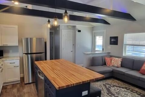 Large open concept kitchen and eat-at Cherry butcher block counter island (2)