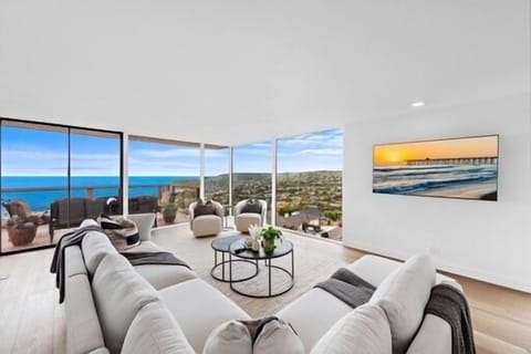 Unobstructed ocean and city light views from family room