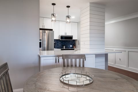 The passthrough in the kitchen lets everyone be a part of the vacation