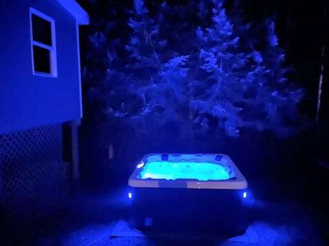 New 6 person hot tub facing the stream